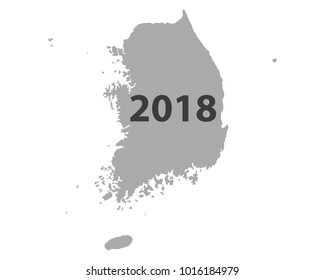 Map of South Korea 2018