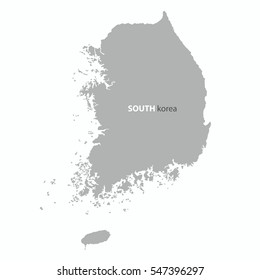 Map Of South Korea Country Outline Vector Background 