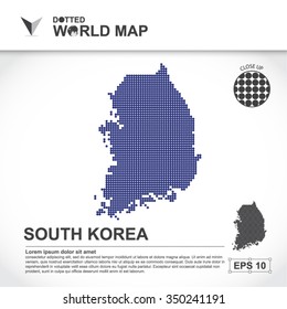 Map Of South Korea Dotted Vector