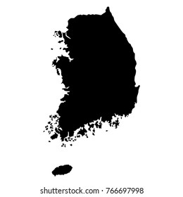 Map of South Korea on a white background, Vector illustration