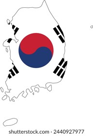 Map of South Korea vector