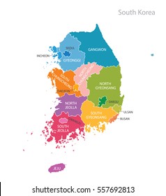 Map Of South Korea. Vector