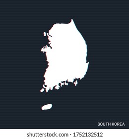 Mapa de la plantilla de diseño de vectores de Corea del Sur sobre fondo oscuro.