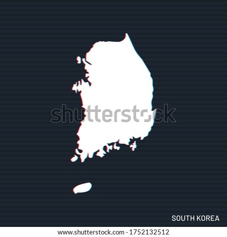 Map of South Korea Vector Design Template On Dark Background.