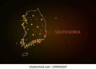 Map of South Korea.  Vector Illustration EPS10. - Vector 