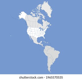 Karte Süd- und Nordamerika mit Ländern, Hauptstädten und Großstädten