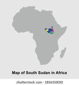 Map of South Sudan in Africa isolated vector illustration