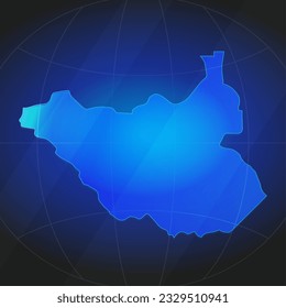 Map of South Sudan in blue color. Template for website, annual report, news, infographics. Vector Illustration 