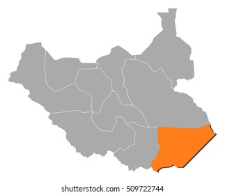 Map - South Sudan, Eastern Equatoria