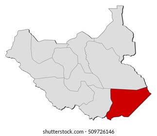 Map - South Sudan, Eastern Equatoria