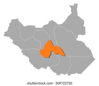 Map - South Sudan, Lakes
