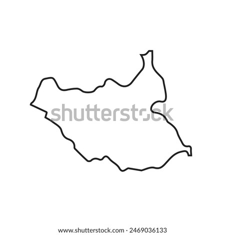 map of south sudan line icon. Illustration vector graphic of map of south sudan icon.