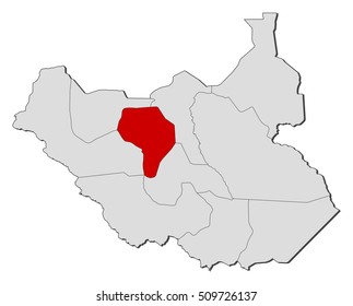 Map - South Sudan, Warrap