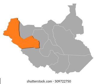 Map - South Sudan, Western Bahr el Ghazal