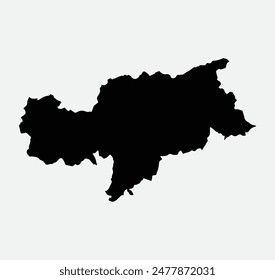 Map of South Tyrol - Trentino-Alto Adige - Italy outline silhouette graphic element Illustration template design
