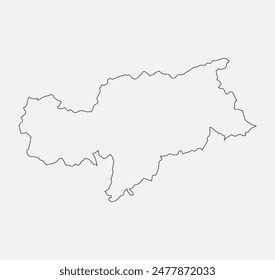 Map of South Tyrol - Trentino-Alto Adige - Italy outline silhouette graphic element Illustration template design
