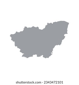 The map of the South Yorkshire county isolated on white background. Vector illustration