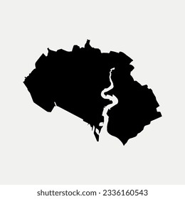 Map of Southampton - England - United Kingdom region outline silhouette graphic element Illustration template design
