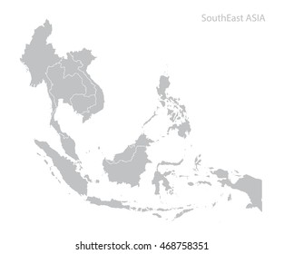 Map of Southeast Asia - Shutterstock ID 468758351