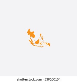 Map of Southeast Asia Vector Illustration