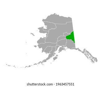 Map Of Southeast Fairbanks In Alaska On White