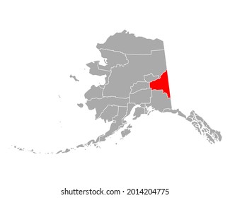 Map Of Southeast Fairbanks In Alaska On White Background