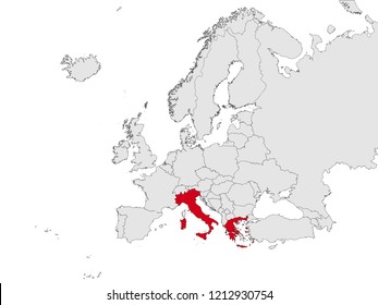 Map of Southern Europe