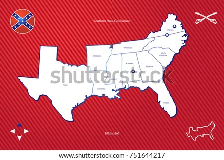 Civil War Southern States Map