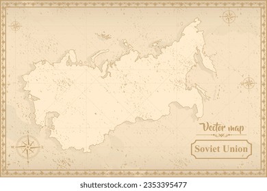 Map of Soviet Union in the old style, brown graphics in retro fantasy style.