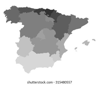 Map Spain Stock Vector (Royalty Free) 315480557