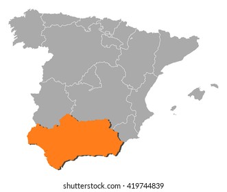 Map - Spain, Andalusia