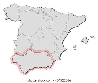 Map - Spain, Andalusia