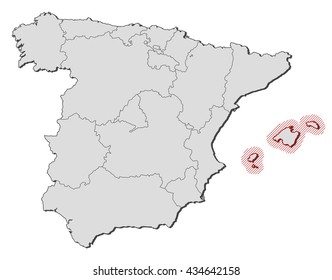 Map - Spain, Balearic Islands