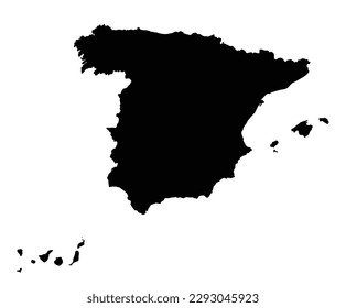 Map of Spain, black color