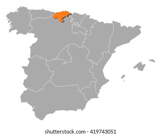 Map - Spain, Cantabria