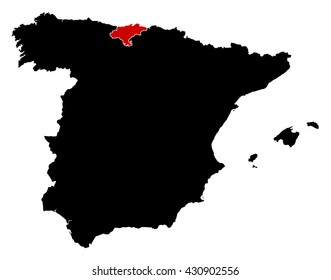 Map - Spain, Cantabria