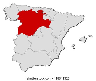 Map - Spain, Castile and Leon