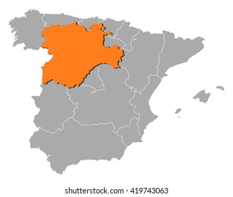 Map - Spain, Castile and Leon