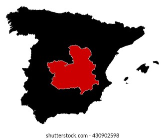 Map - Spain, Castile-La Mancha