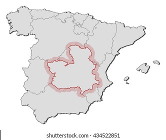 Map - Spain, Castile-La Mancha