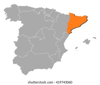 Map - Spain, Catalonia