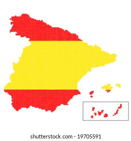 map of Spain colored balls flag vector illustration