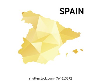Map Spain country polygon. Icon symbol isolated on white background. Vector illustration.