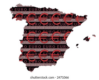 mapa de Espanha e euro ilustração