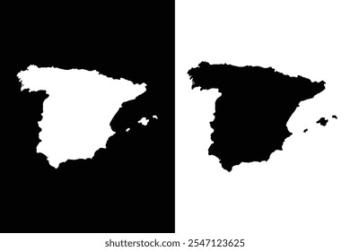 Map of Spain, Flag of Spain national country symbol illustration Vector, Rectangle Spain flag illustration, Flat vector illustration
