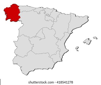 Map - Spain, Galicia