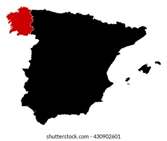 Map - Spain, Galicia