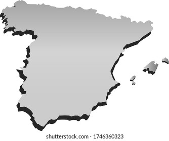 map Spain gray outline vector