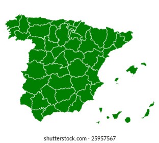 map of Spain green ecology  vector illustration