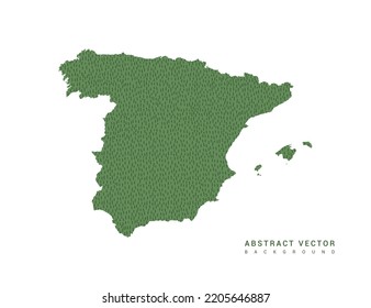 Map of Spain green simple outline. Stylized minimal line design vector.